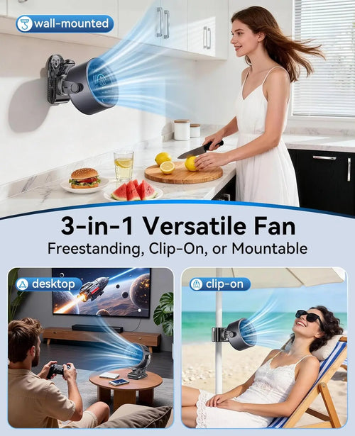 Pacific Portable Clip Fan-Touch Control